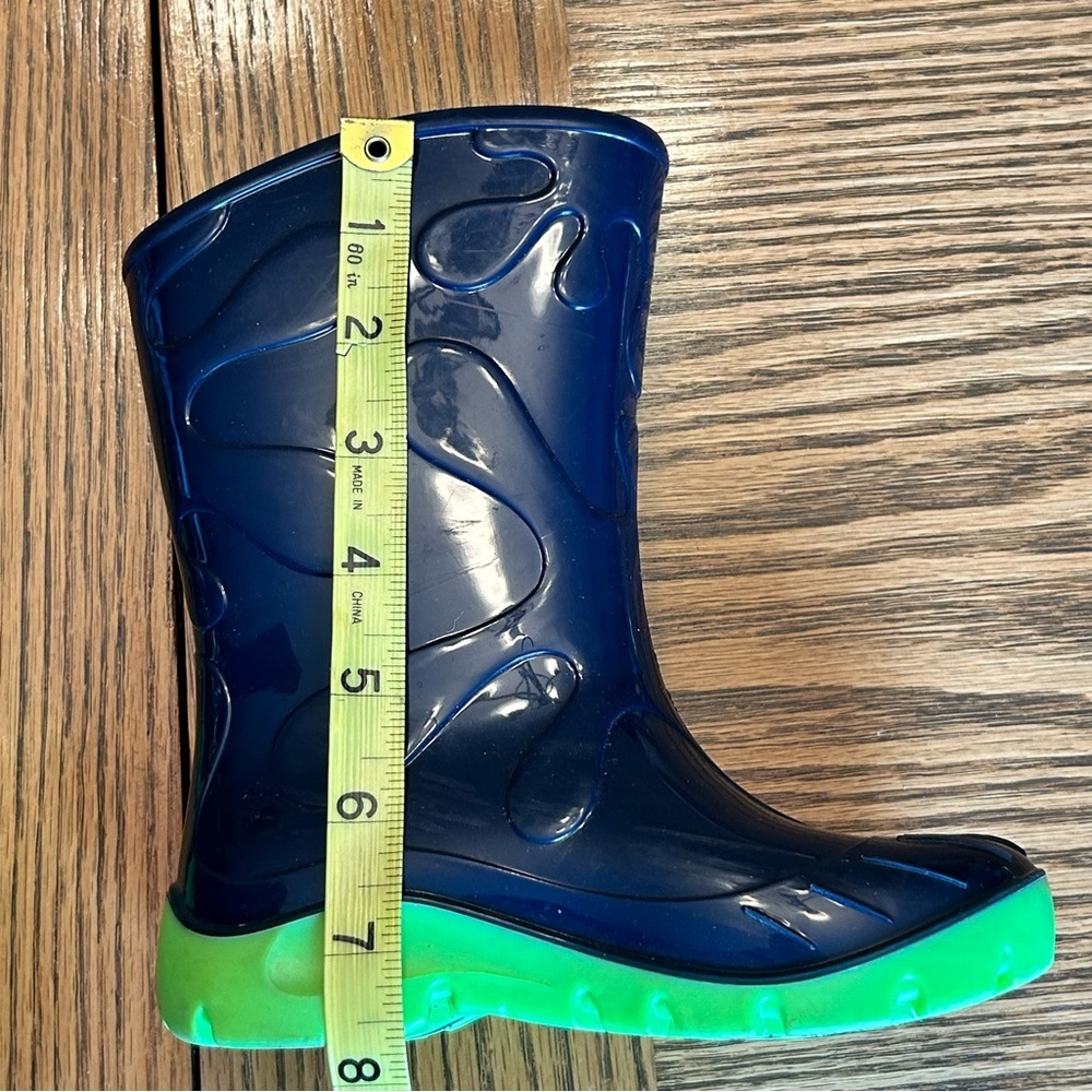 Skeeper Kids' Navy Rain Boots with Neon Green Soles Size EU 25 /US 8 - Picture 9 of 11